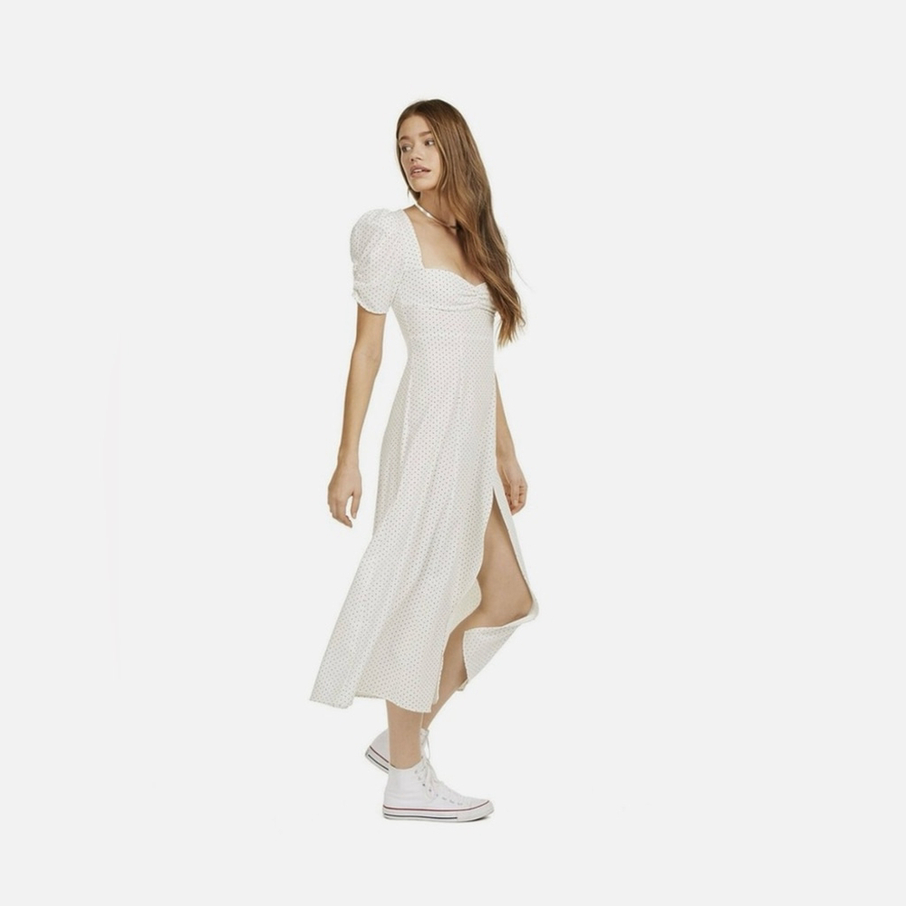 Danielle Bernstein Slip Maxi White Polka Dot Dress 4